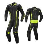 Product Title: Premium Leather Motorcycle Racing Suit – 1-Piece CE-Approved Armored Track Suit with Aerodynamic Hump & Knee Sliders
