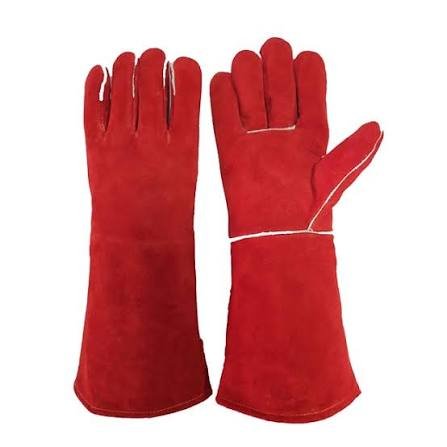 images (7) Heat Resistant Leather Welding Gloves – 16-Inch Split Cowhide MIG/Stick Welder Gauntlets with Kevlar Stitching - Image 1