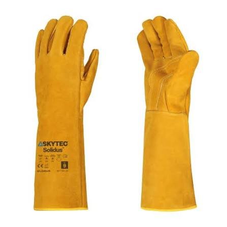 images (8) Heat Resistant Leather Welding Gloves – 16-Inch Split Cowhide MIG/Stick Welder Gauntlets with Kevlar Stitching - Image 1