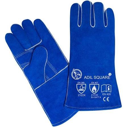 images (9) Heat Resistant Leather Welding Gloves – 16-Inch Split Cowhide MIG/Stick Welder Gauntlets with Kevlar Stitching - Image 1